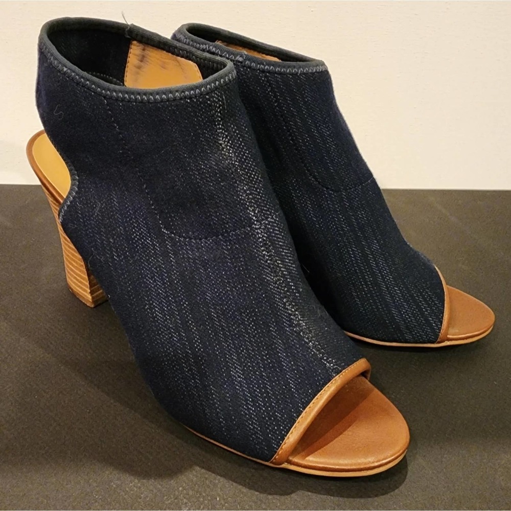 FRANCO SARTO "DAWNE" Stretch Denim Sandal booties SIZE 8.5M